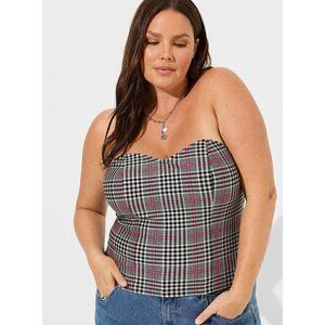 Women's Torrid Ponte Sweetheart Tube Top Parker Plaid, 1, 1X, 14-16